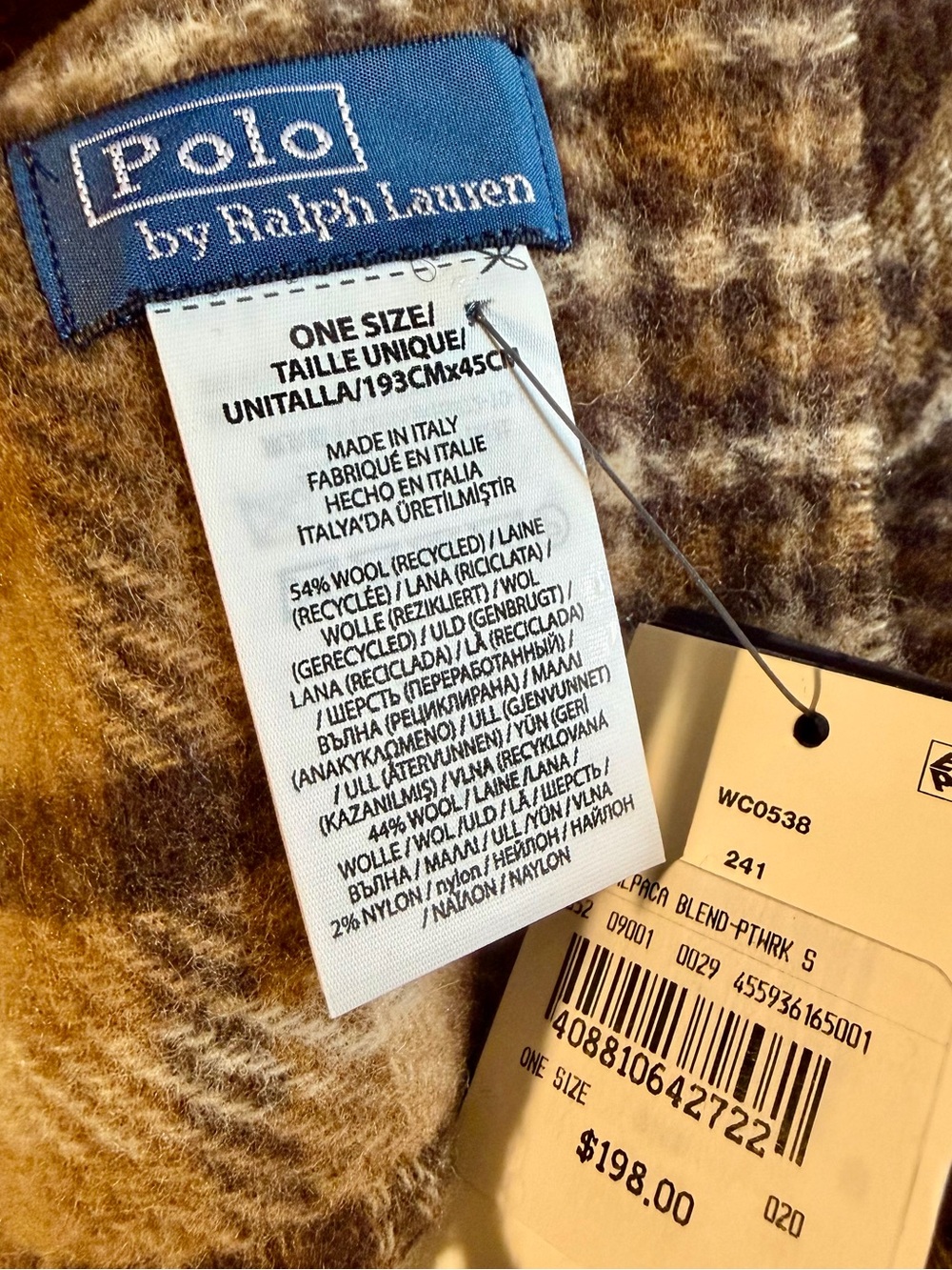 POLO by Ralph Lauren Patchwork/Plaid Oversized Scarf - Picture 7 of 9